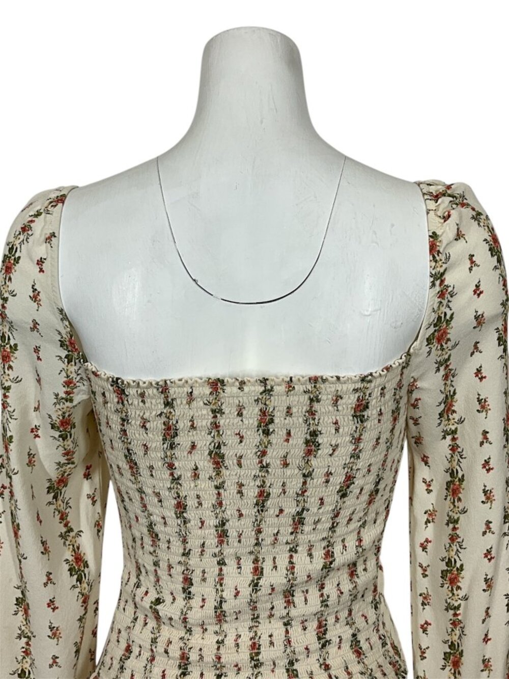 Reformation Floral Reign Top Blouse 6 Cream Romantic DEFECT - Picture 11 of 16